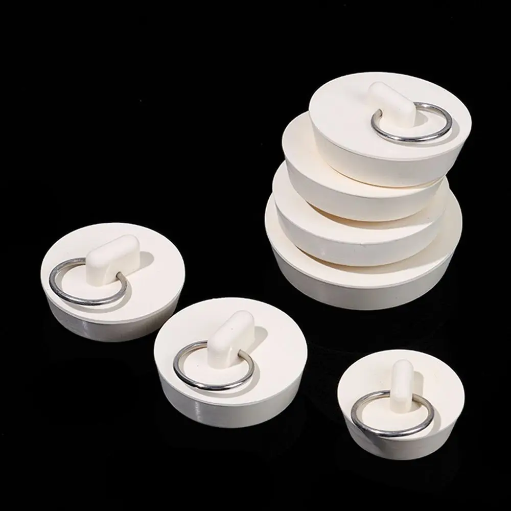

Washroom Kitchen Water Sink Plug White Round Rubber Bathroom Bathtub Stopper Sewer Drain Cover Leakage-proof Anti-Odor Plug