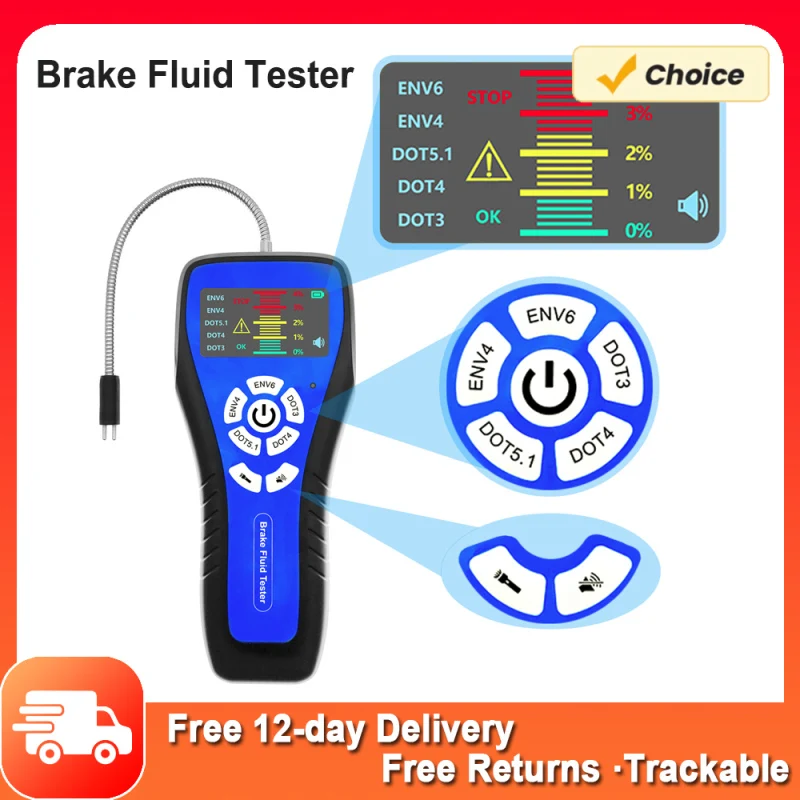 Высокоточный Тестер Тормозной Жидкости Dot3 Dot4 Dot5.1 Env4 Env6 С Цветным Жк-дисплеем И