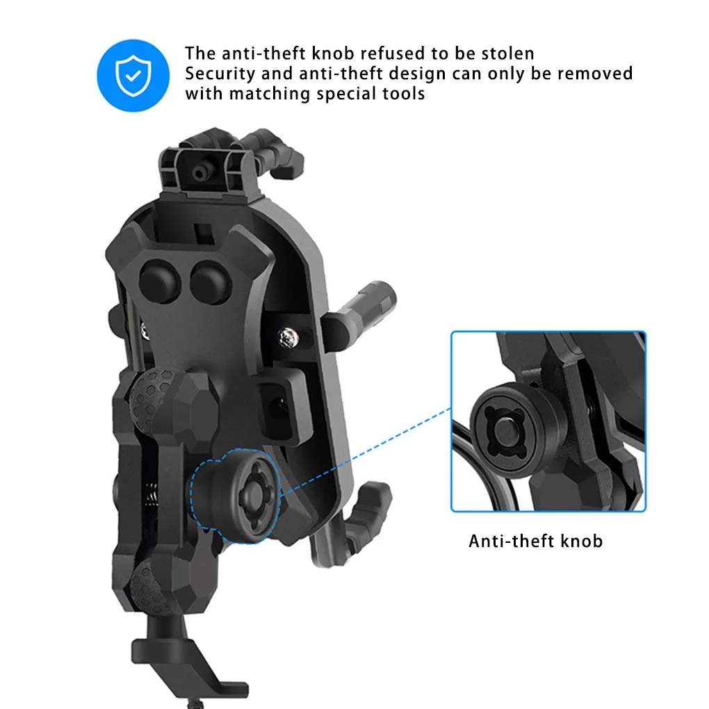 

Mobile Phone Navigation Bracket Guard Against Theft Motorcycle Support Cycling Fixture Wireless Charging Rotatable