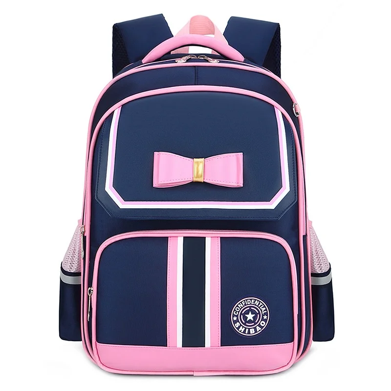 Girl Princess Bow Boy Lattice Fashion Backpacks New Children British Style Nobility Schoolbags with Pen Bag Student Tutorial Bag