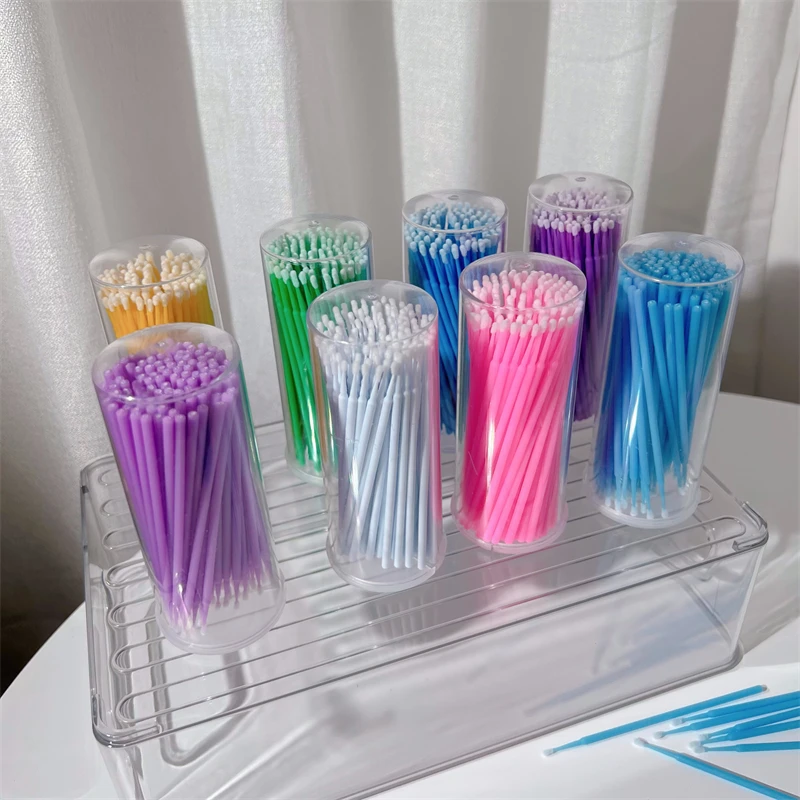 

100PCS/Bottle Eyelash Extension Cleaning Swabs Lash Lift Glue Remover Applicators Microblade Makeup Micro Brush Stick