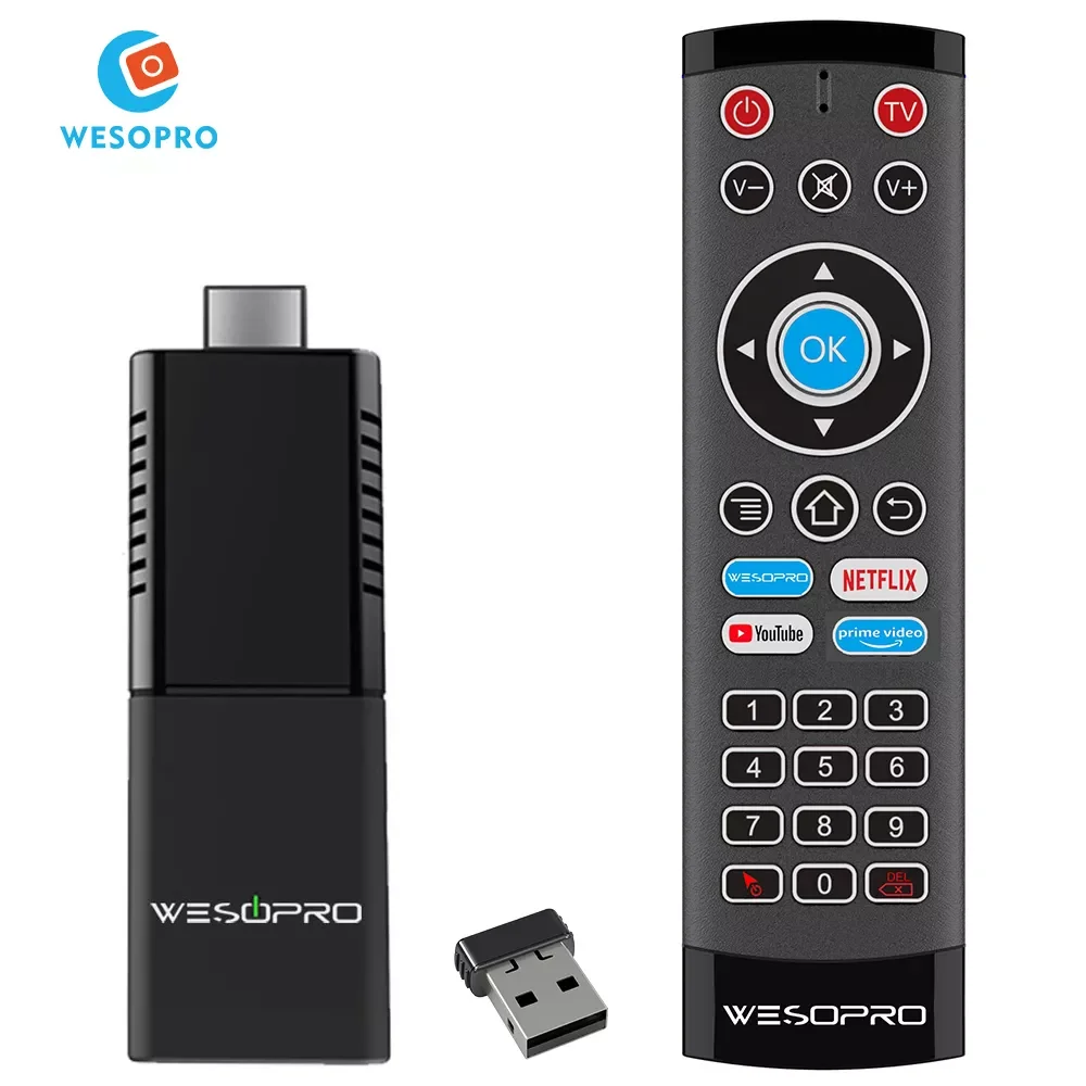 

WESOPRO Linux OS TV Stick 4K Global Version Smart TV Dongle with 2.4GHz 5.0GHz Dual Band WIFI Portable Streaming Media Player