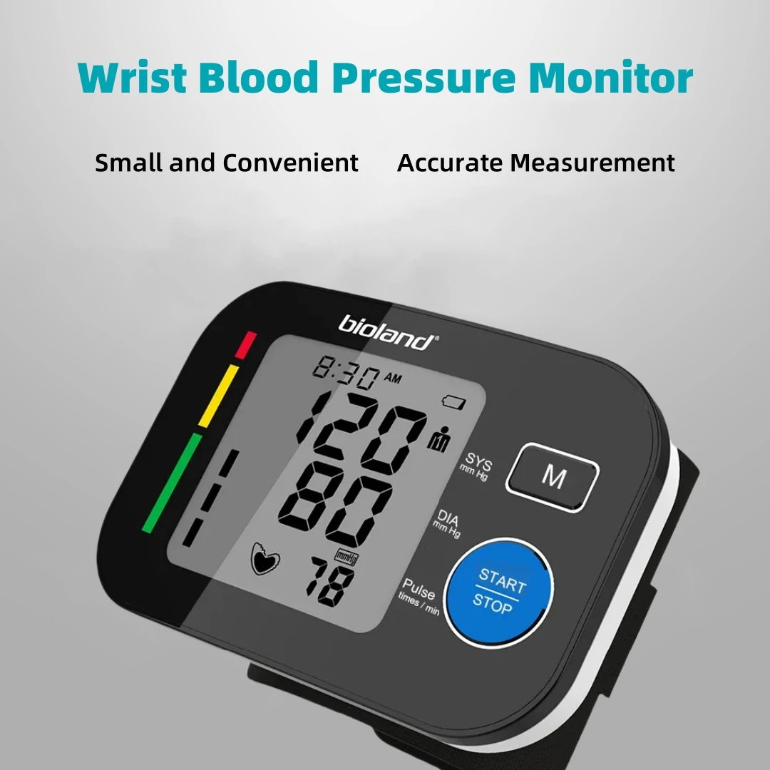 Монитор артериального давления на запястье с большим экраном умный