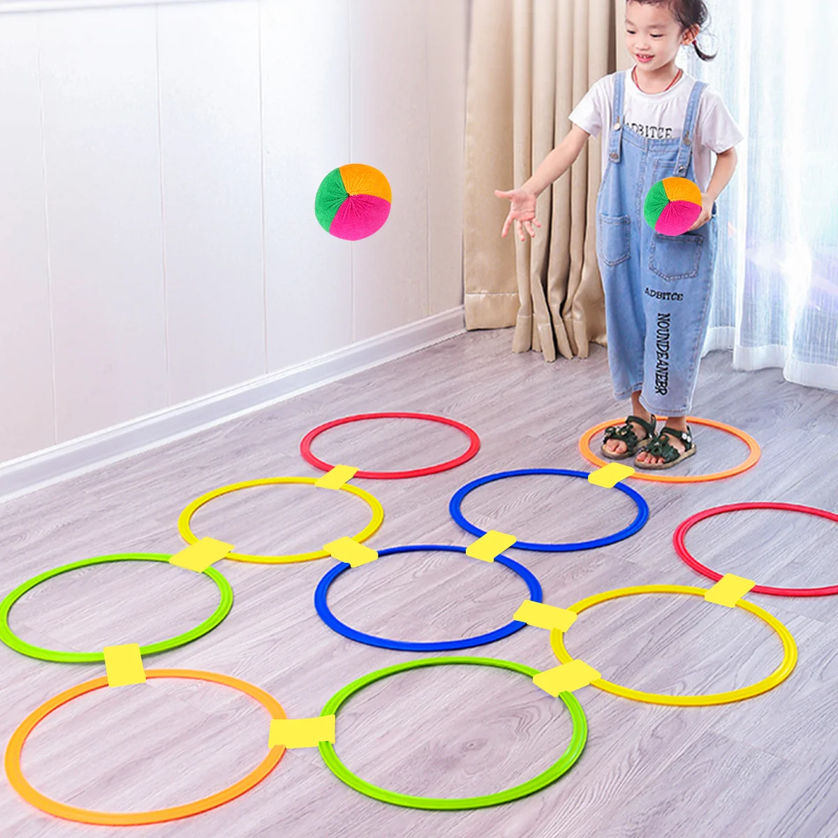 

1 Set Kid Outdoor Fitness Playing Toys Agility Training Jump Rings Game Toys