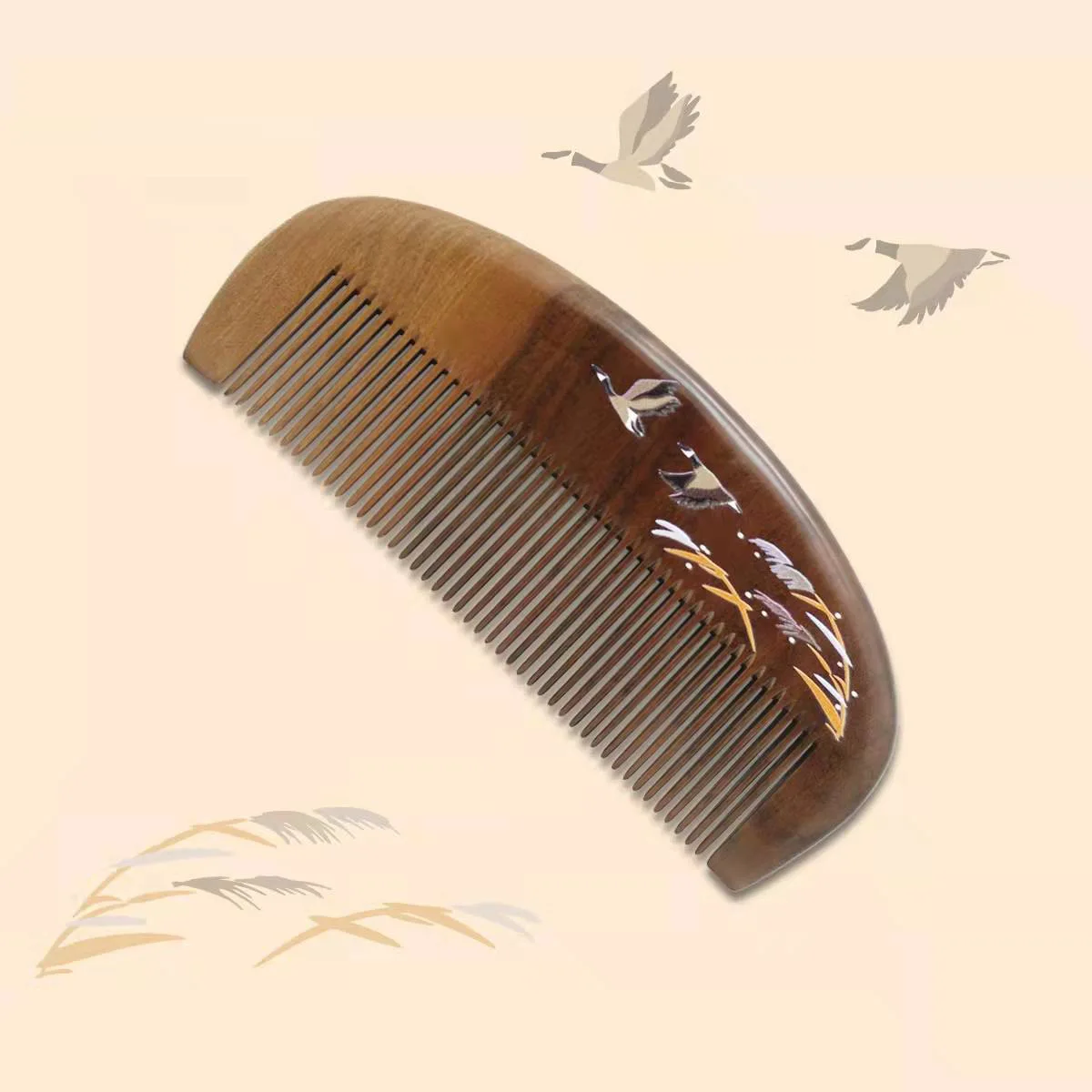 

Animals Plants Painted Lacquer Art Comb Wood Comb Women Home Anti-static Winding Fine Coarse Toothed Straight Hair Curly Comb