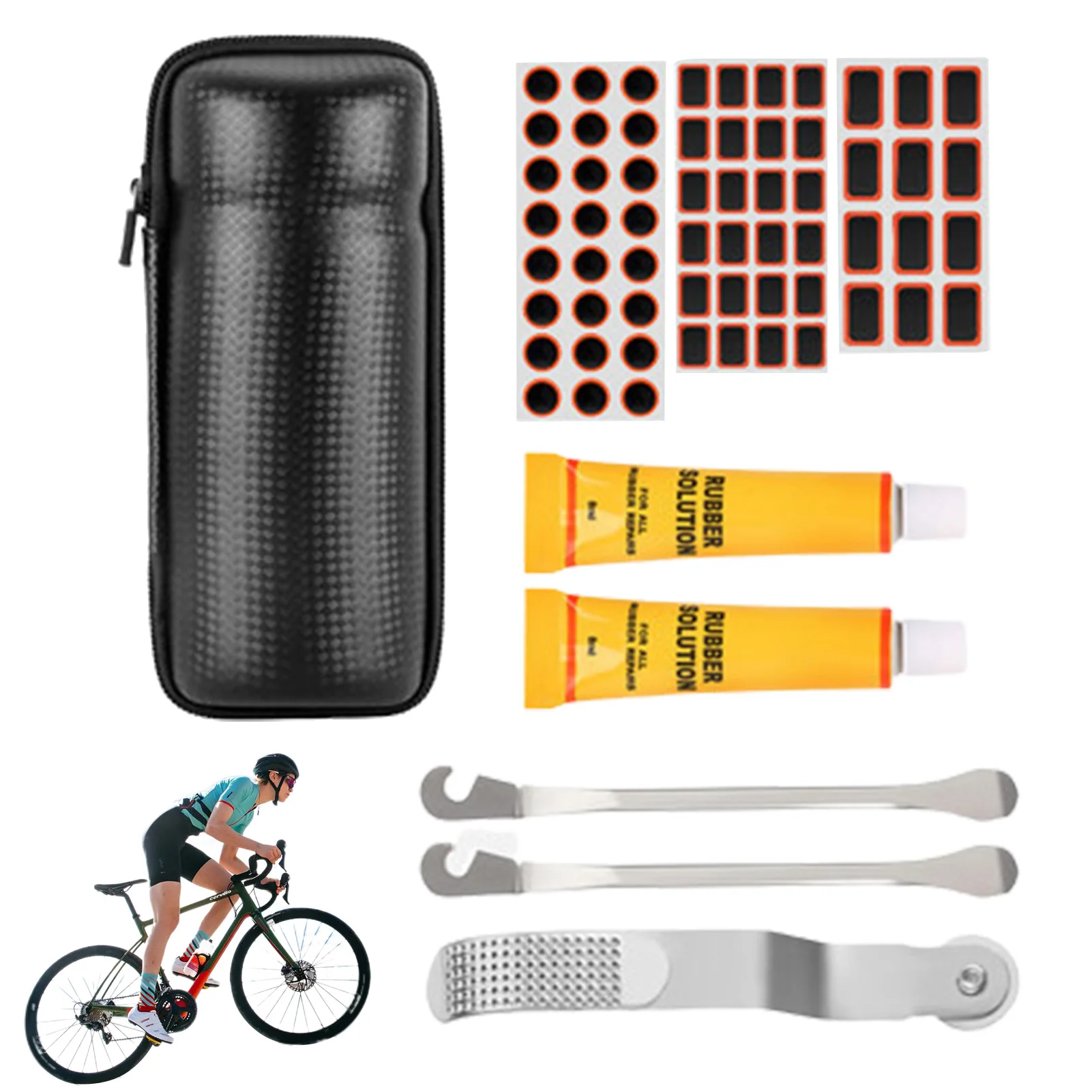 

Bike Repair Kit Bicycle Accessories Contains 16-in-1 Tool Metal Rasps Pump Tire Patch Kit Basic Maintenance Bike Tool Kit For