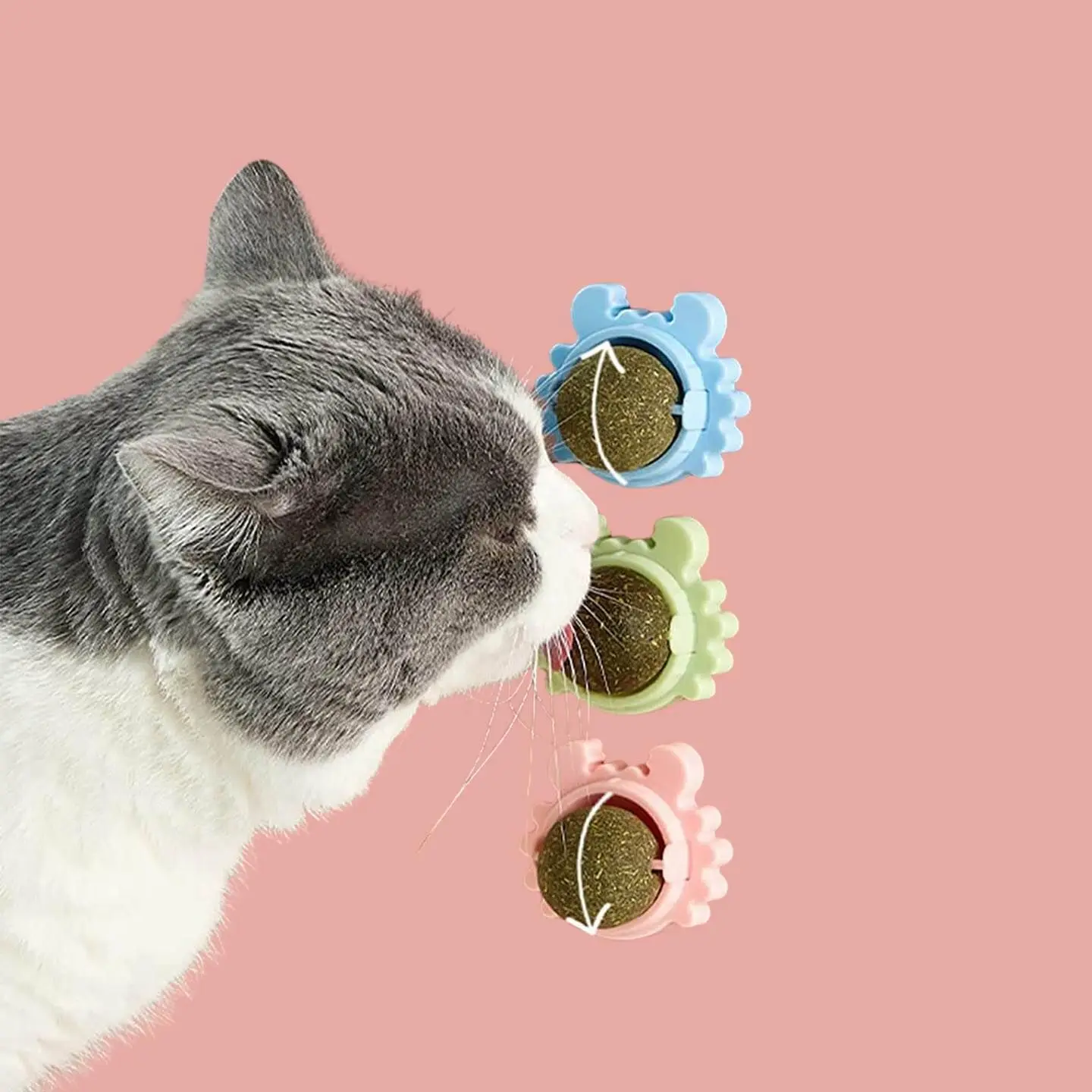 

Natural Catnip Sticks To The Wall Rotating Ball Cat Toy Supplies Molar Stick Molar Cleaning Bad Breath Self-hey Licking Toys