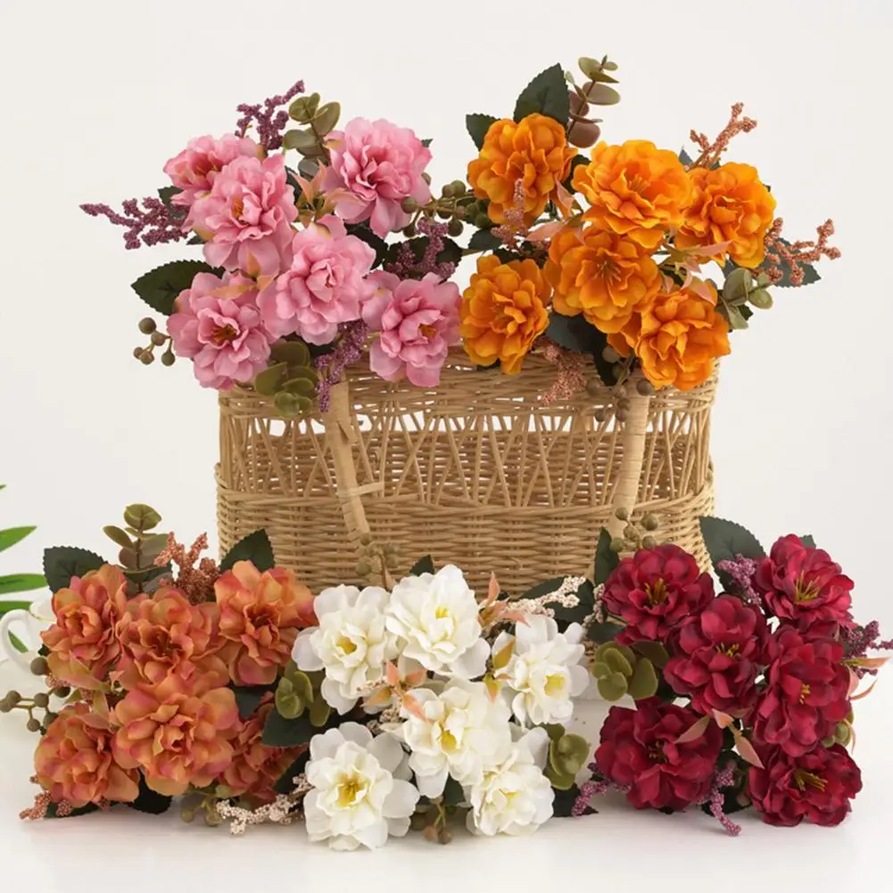 

Fake Hibiscus Cherry Great Detail Simulated Flower Branch No Watering Big Flower Faux Flower Branch Wedding Beautification