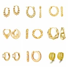 Серьги-кольца женские из серебра 925 пробы с пряжкой