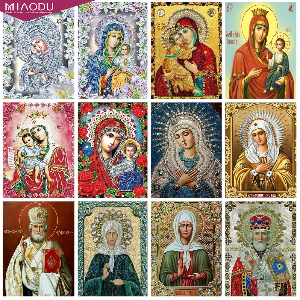 

Religious Series Virgin Mary 5D Diamond Painting Madonna Diamond Embroidery Mosaic Cross Stitch Kits Drill Landscape Home Decor