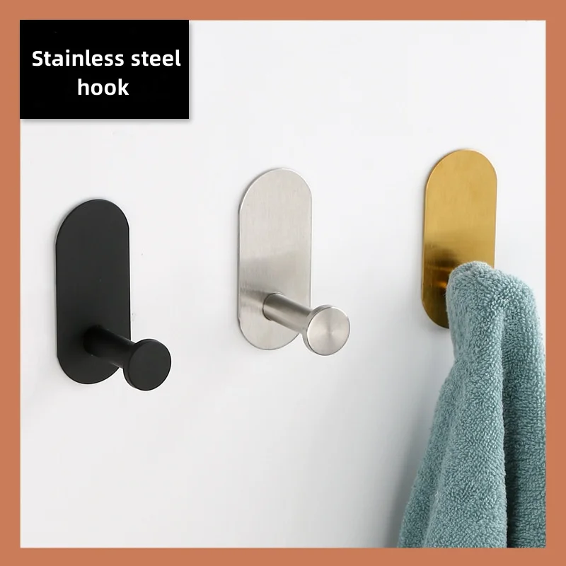 Крючок из нержавеющей стали для ванной и кухни крепкий крючок с сильным клеем