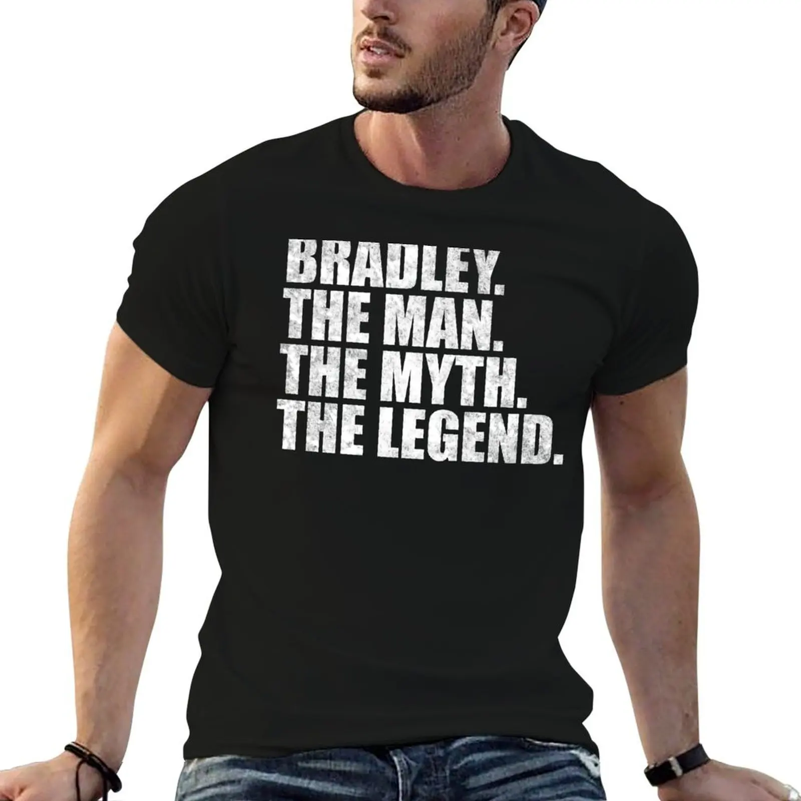 Фото Футболка Bradley Name Bradley The Man The Myth The Legend, мужская дизайнерская футболка, хлопковая мягкая футболка для мужчин №1