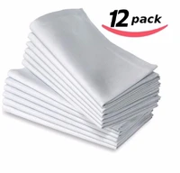 12pc cotton restaurant dinner cloth linen white 50x50cm premium hotel new napkins