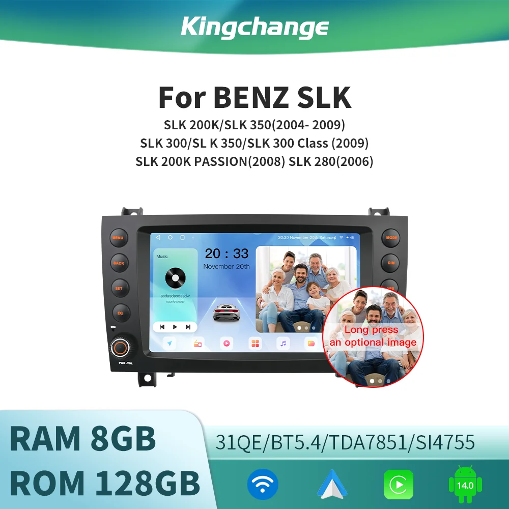 Kingchange Android 14 8 &quot2 Din автомобильное мультимедийное радио стерео для Benz SLK 200K/SLK