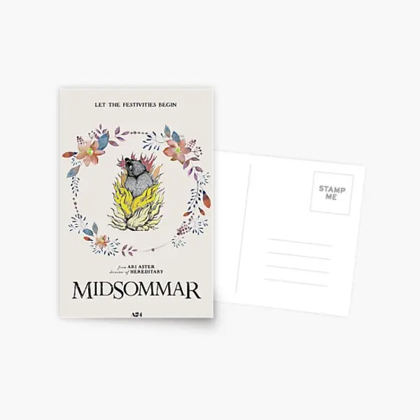 

Midsommar открытка с изображением модной эстетической мультяшной открытки в помещении открытка с рисунком в стиле простой спальни декор для жи...
