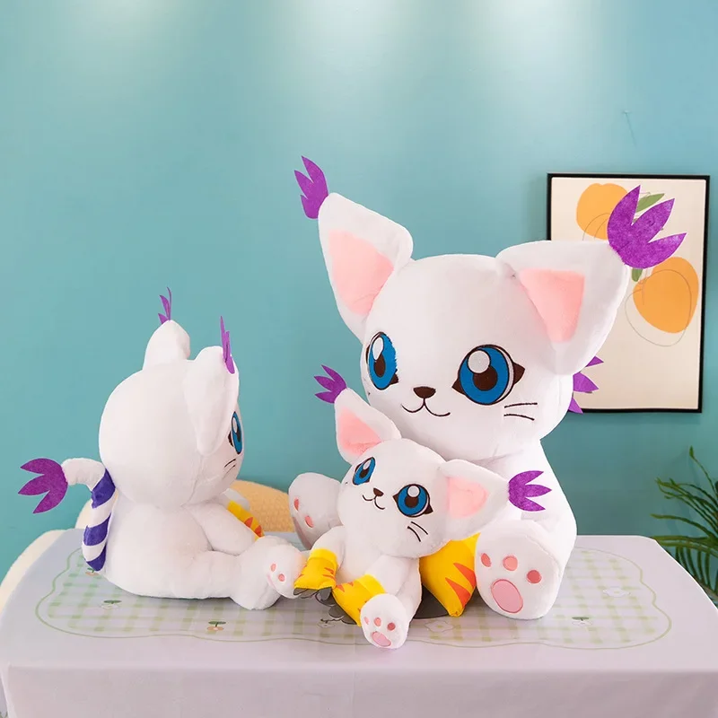 Фото Новые плюшевые игрушки Digimon Adventure Tailmon, экшн-фигурка, мультяшная мягкая кукла для сидения, мягкая подушка, декор комнаты, игрушки, подарки №2