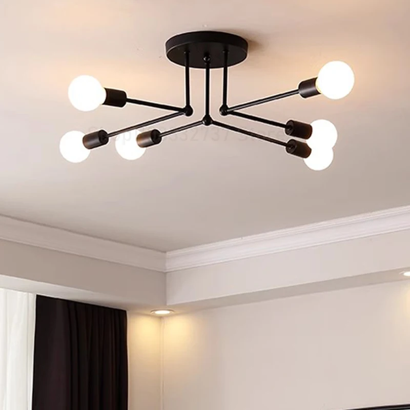 

Люстра подвесная BEIOUGONGJIANG черная/золотая железо E27