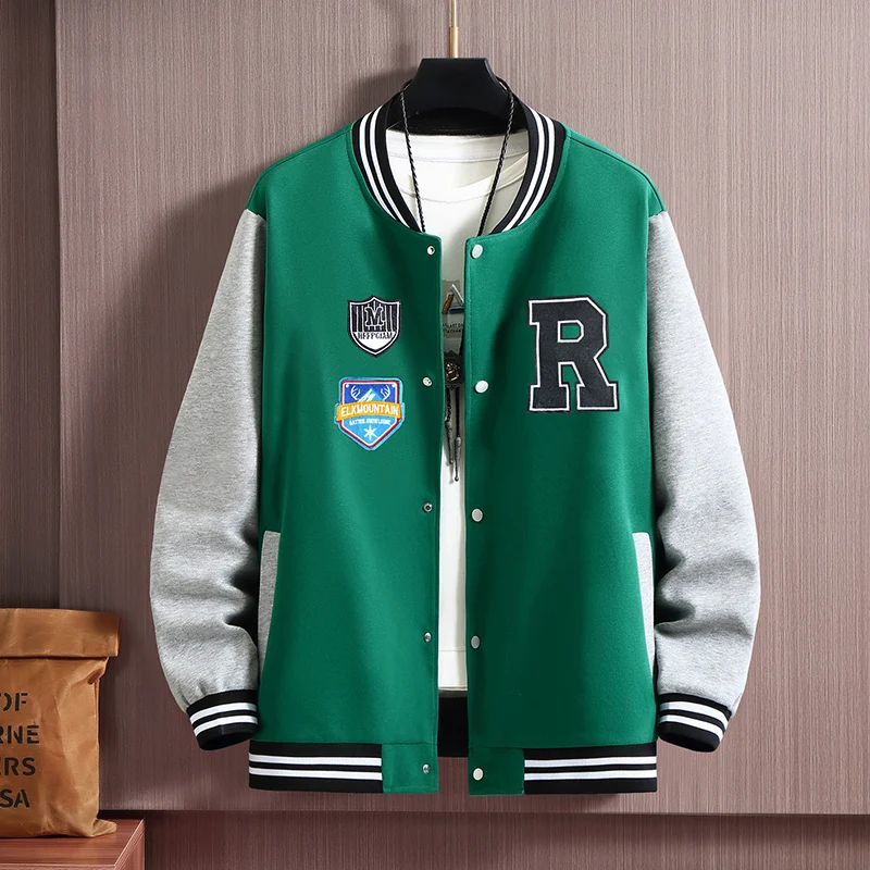 

Men Jacket Baseball Uniform Men's Loose Tide Brand Coats Spring Autumn Casual College Wear Fashion Clothing Plus Size 9XL 10XL