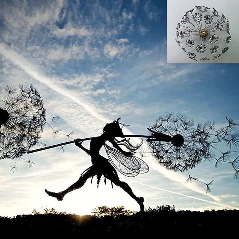 

Новые товары, Цветочная сказочная статуя, эльф, Одуванчик, Сказочная проволочная статуя, садовое украшение, ремесла