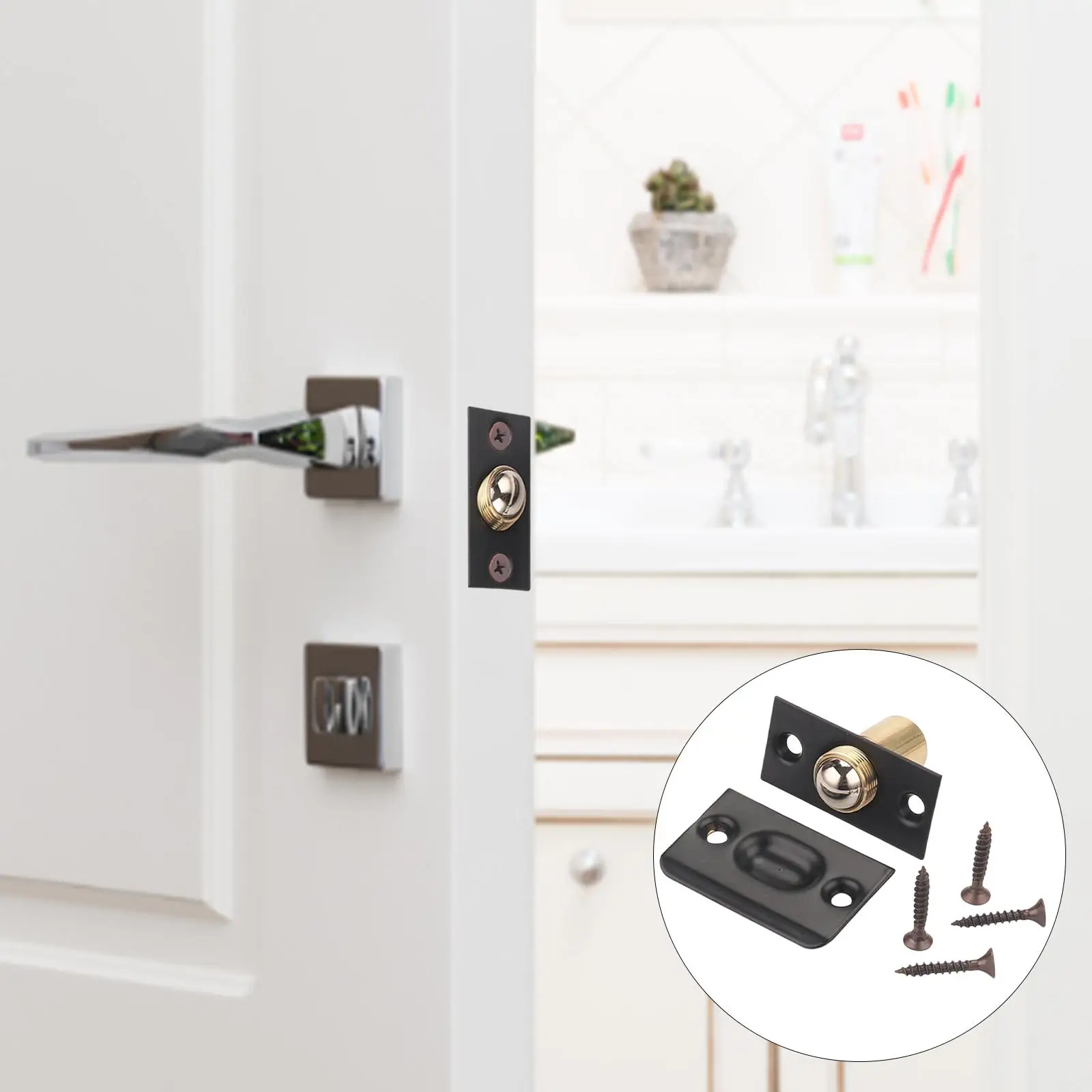Шаровой фиксатор черная безопасная универсальная дверная фурнитура для