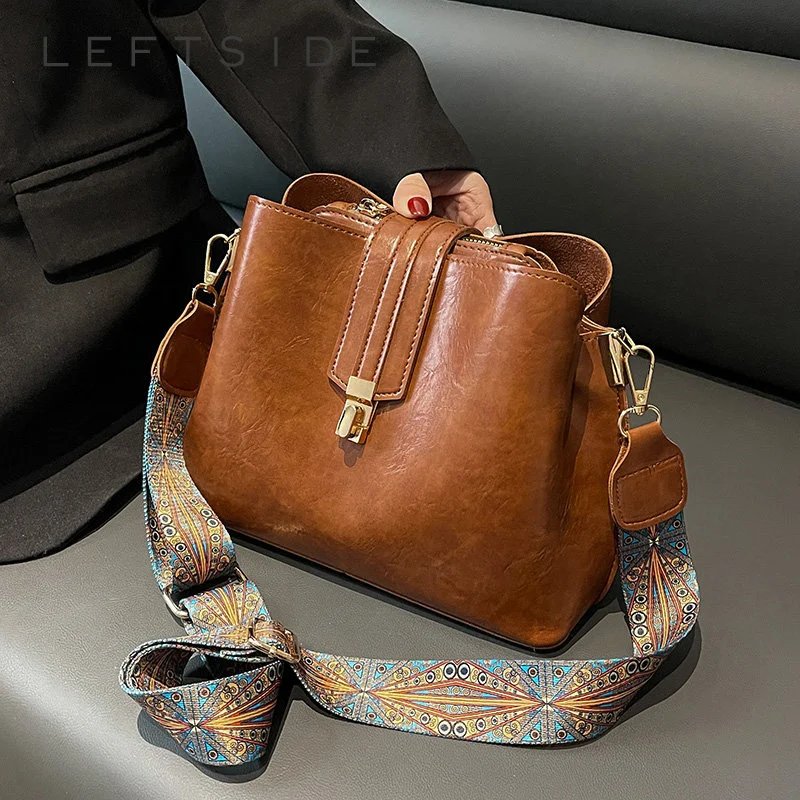 

Винтажные маленькие сумки-ведра через плечо из искусственной кожи для женщин, весна 2023, дизайнерские модные роскошные дамские сумочки и кошельки