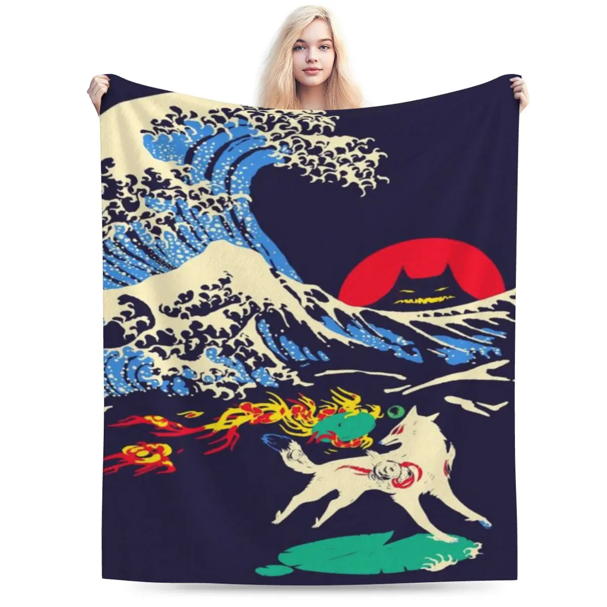 The Great Wave Off Oni Island Ультрамягкое одеяло из микрофлиса