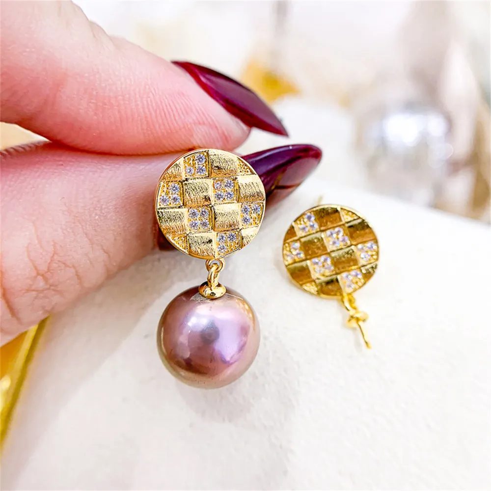 

Plated Gold Earrings Mountings Pearl Ear Wires Earrings Hook Findings Settings for DIY Stud Earrings Jewelry Making