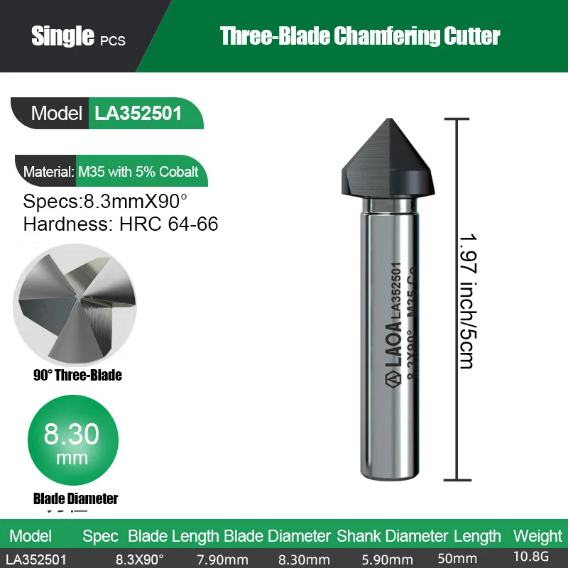

Зенкер конический LAOA M35 HSS 3-х зубы