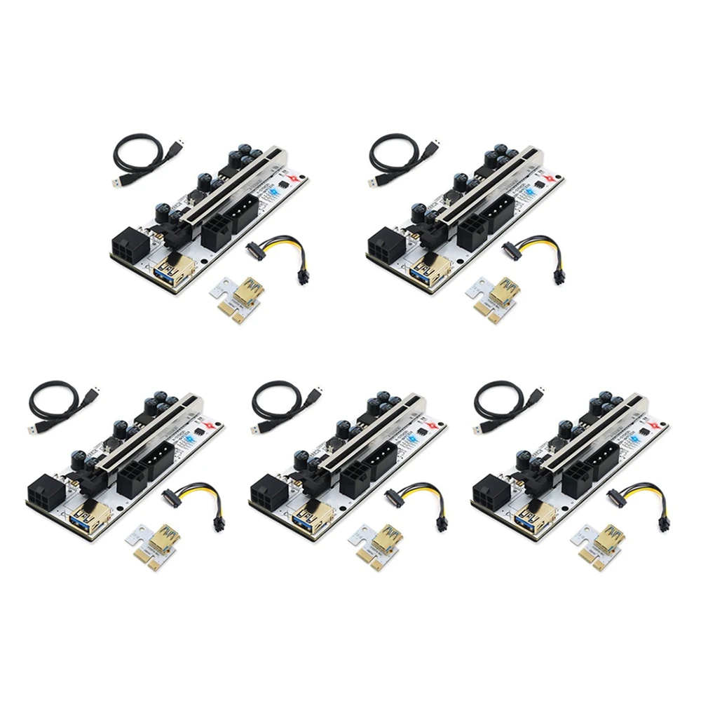 

5 шт., графическое расширение VER 010-X PCIE, 1X до 16X со светодиодный Ной вспышкой