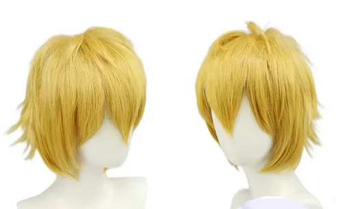 Золотисто-желтый светло-оранжевый золотой парик для косплея Denji аниме человек с