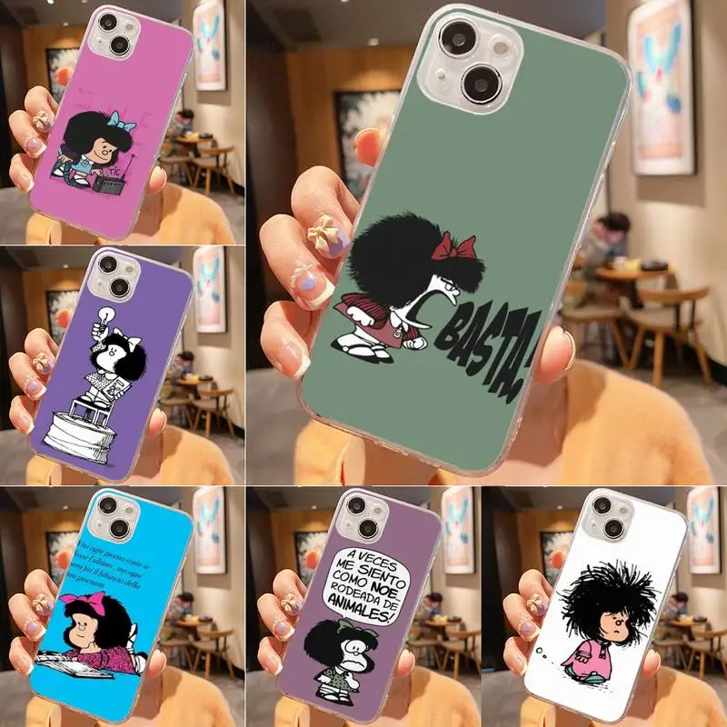 

M-afalda Phone Case For Iphone 7 8 Plus X Xr Xs 11 12 13 Se2020 Mini Mobile Iphones 14 Pro Max Case