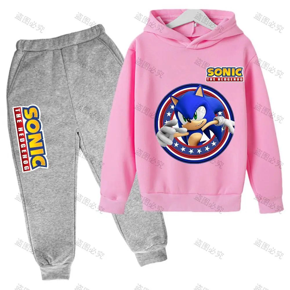 

Anime Sports Suit Sonic 100-3XL Mens Clothes Hoodie Autumn/Winter New in Men's Sets Children's Fashion Suits New Sweatshirt Male