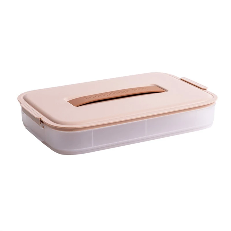 

Household Portable Dumpling Box With Lid Refrigerator Stackable Fresh-Keeping Storage Boxs Plastic Food Fruit