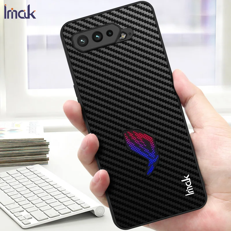 

Imak Для Rog5 текстура из углеродного волокна для ROG Phone 5 5s 5 Pro, защита от отпечатков пальцев с мягкой защитой экрана