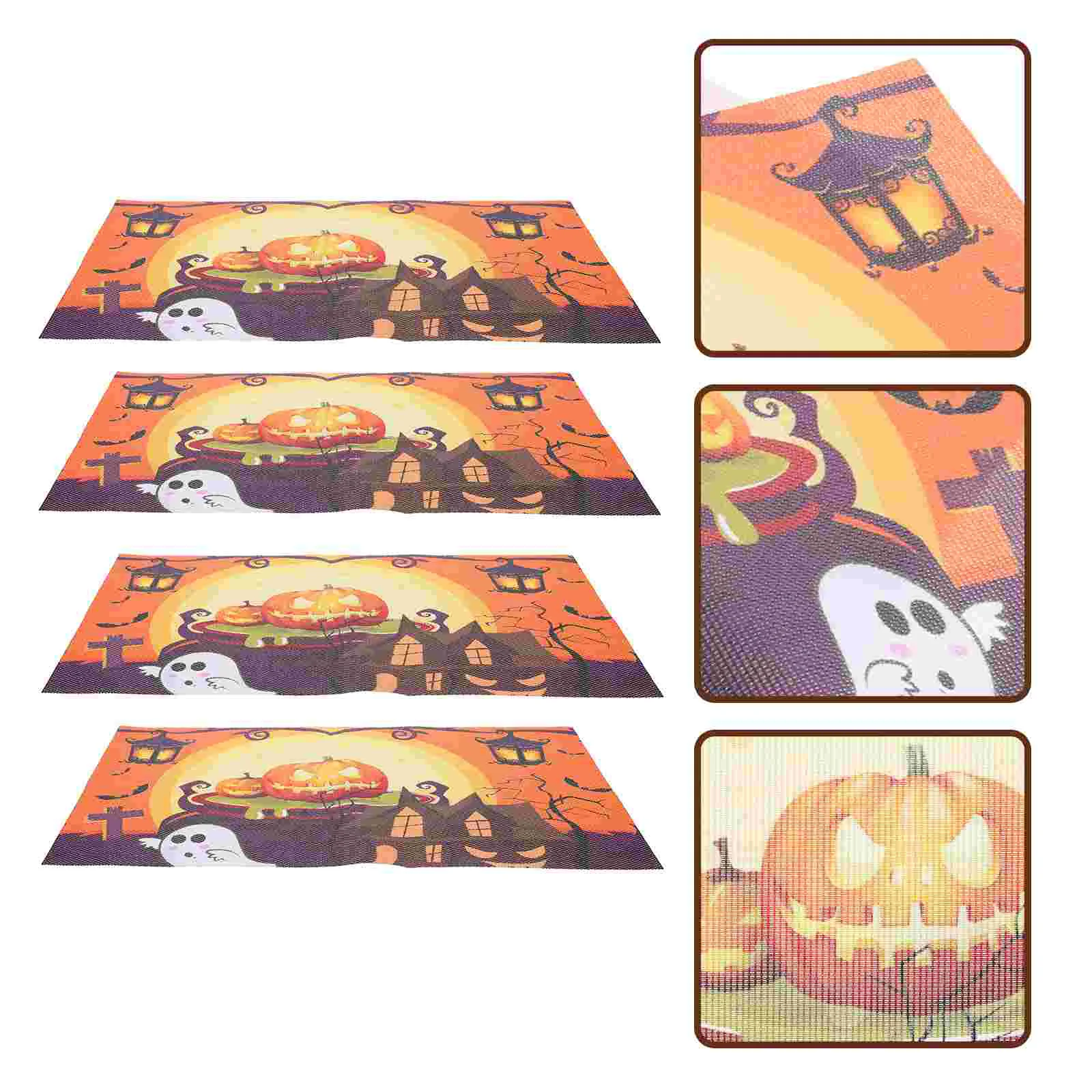 

Placemats Table Mats Pumpkin Mat Placemat Kitchen Fall Party Pot Coasters Dinner Dish Happy Rectangular Heat Cup Autumn