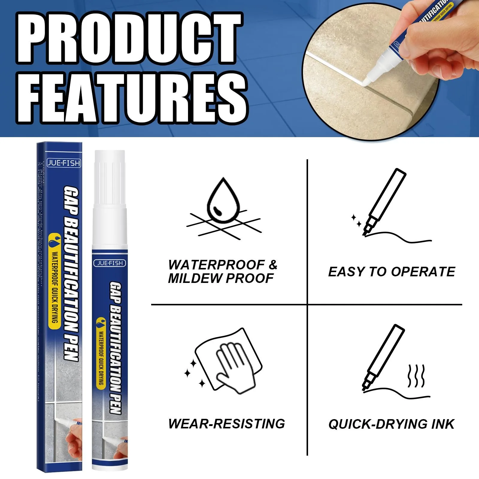 1pc Waterproof Tile Refill Agent Reform Coating Mold Cleaner Sealer Repair Glue For Bathroom Floor Home Decoration |