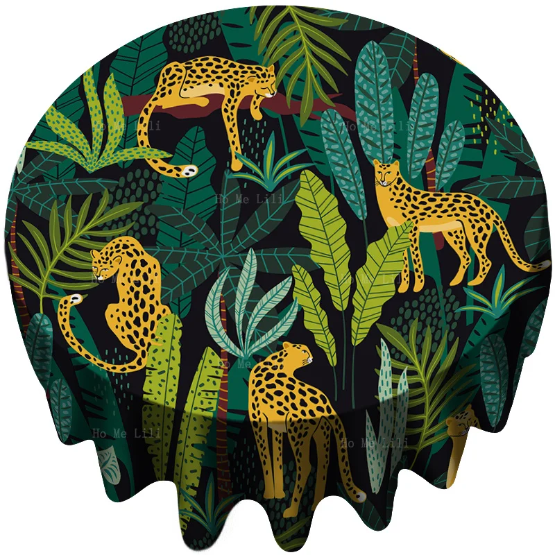 

У пышных джунглей есть животные леопарды и тропические фотообои Ho Me Lili для настольного декора