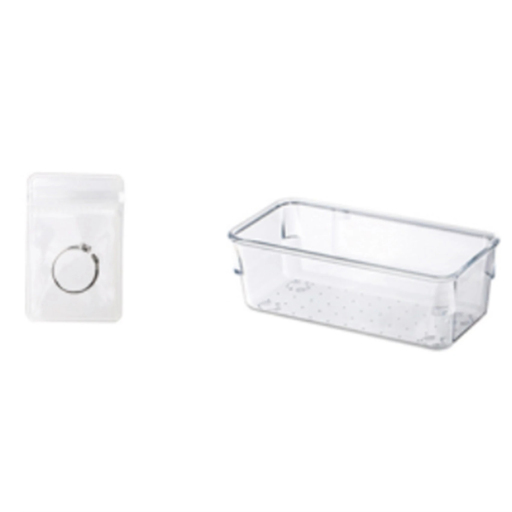 

Jewelry Storage Bag Desktop Drawer Organizer Transparent Bracelet Ring Holder Zipper Closure Bag 50XSmall