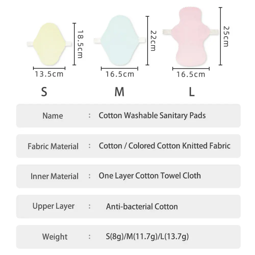 [AIO] цветные хлопковые менструальные экологические тканевые прокладки для