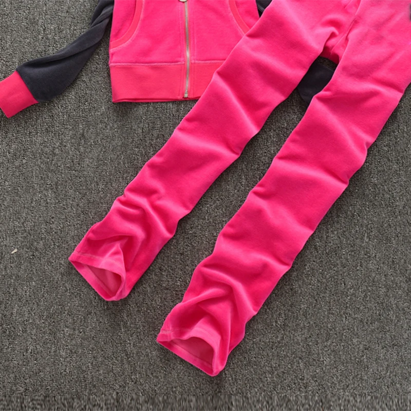 Бархатный спортивный костюм для женщин весна 202 женский комплект из куртки и брюк
