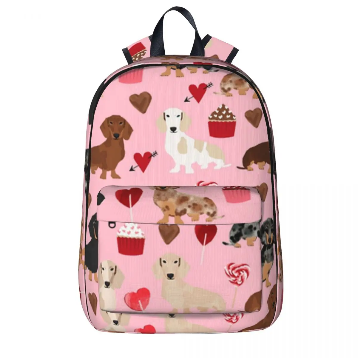 

Рюкзак для мальчиков и девочек, ранец с рисунком таксы, собак, сердец, печенья, детский школьный портфель, мультяшный рюкзак для ноутбука, сумка на плечо