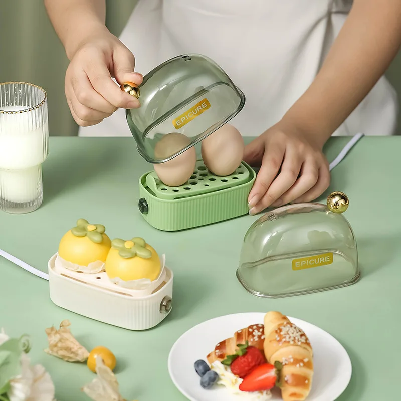 

Паровой котел для 2 яиц, многофункциональный электрический паровой аппарат для яиц, машина для завтрака, автоматическое отключение, однослойный котел для яиц для кухни