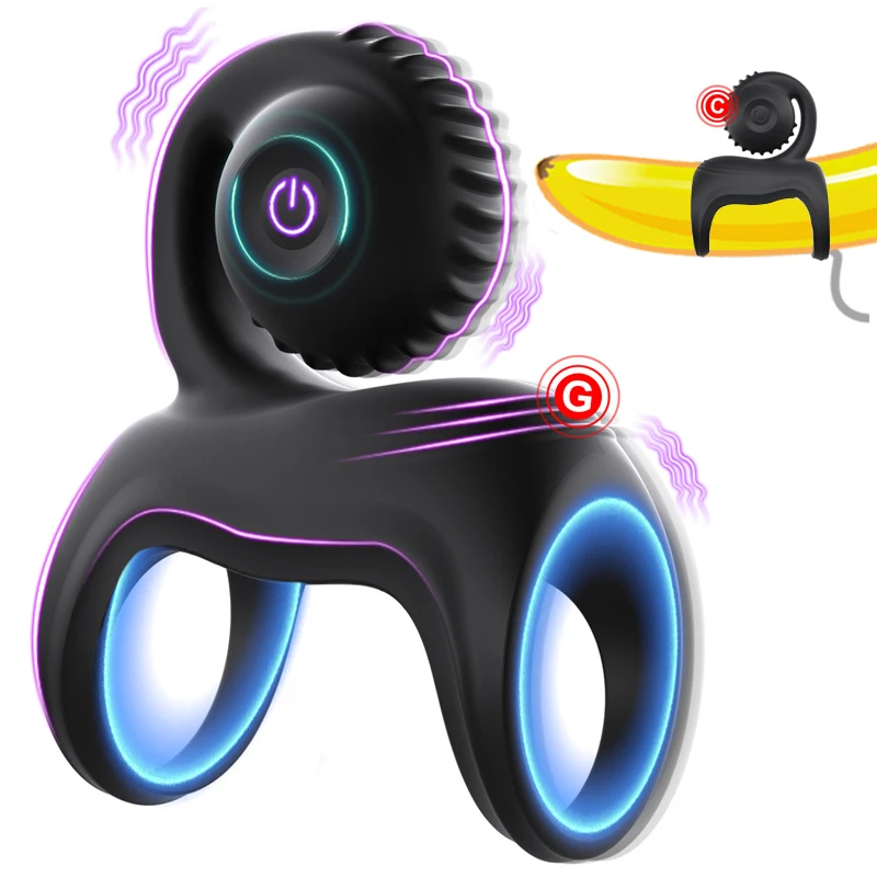 Мужской Вибратор-кольцо на пенис с двумя моторами