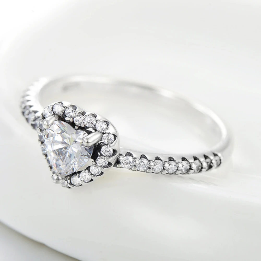 Pandora-Bague coeur suréWerpour femme, ChimS925 Rotterdam, lumière romantique, bijoux fantaisie de luxe, accessoires cadeaux