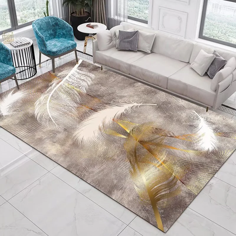 

Современный минималистичный художественный Дизайнерский ковер с узором в виде перьев для гостиной, коврик для гостиной, декоративный ковер для спальни, моющийся коврик для журнальных столов