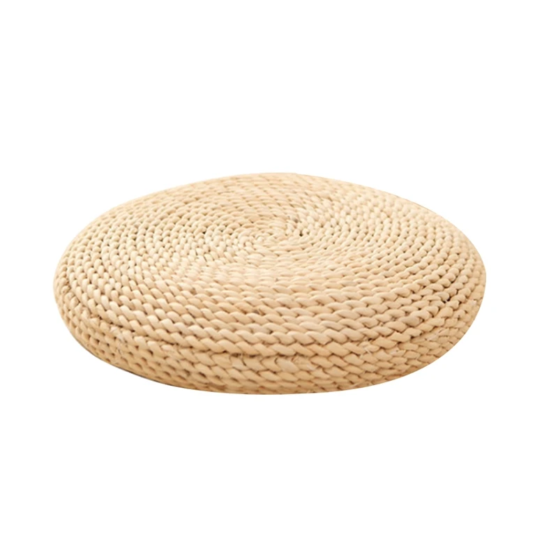

Round Natural Pouf Hand-Made Weaving Cushion Fill The Silk Floss Pillow Soft Yoga Chair Seat Mat Tatami Window Pad