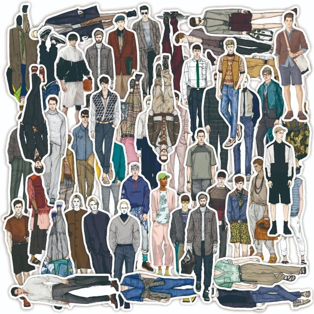 

10/50PCS Fashion male model Stickers Crafts And Scrapbooking stickers kids toys book Decorative sticker DIY Stationery