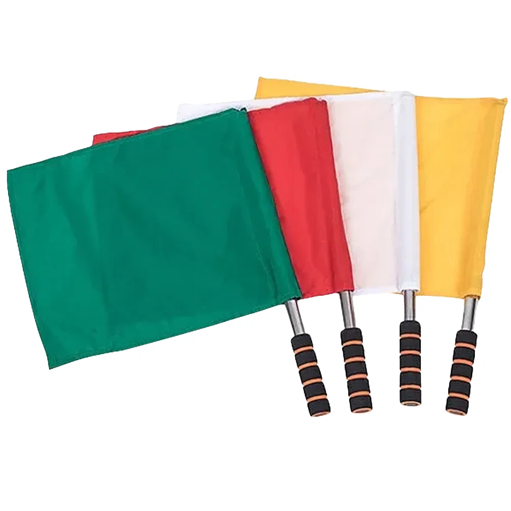 4pcs Football Match Signal Flags Small Handheld Signal Flags Soccer Referee Flags Football Match Flags