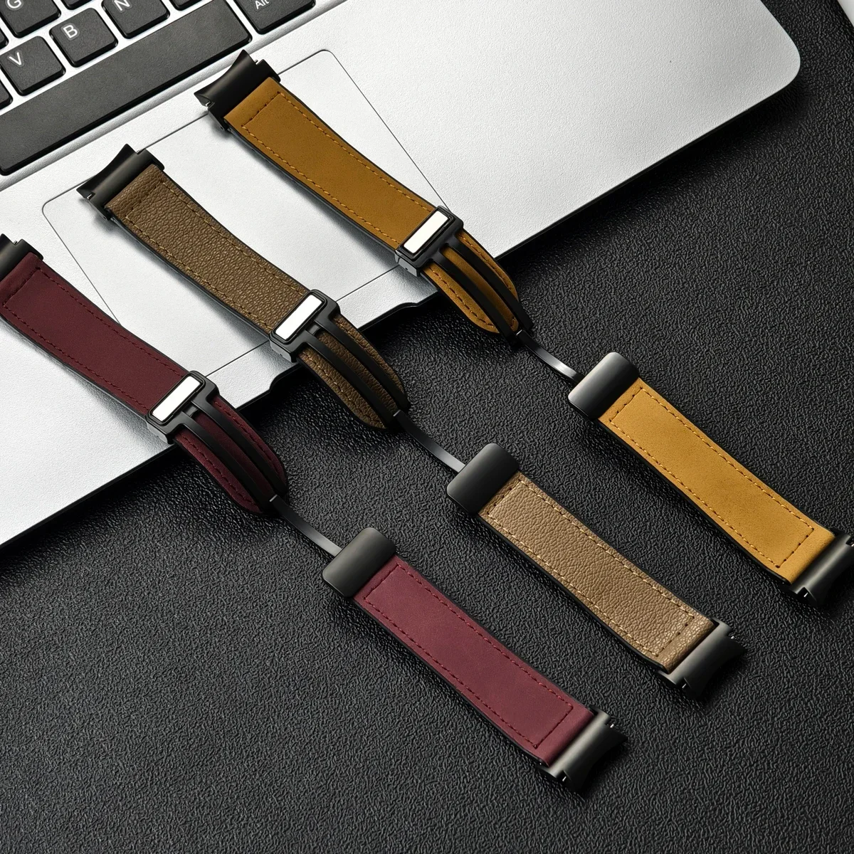 Силиконовый кожаный ремешок для Samsung Galaxy Watch 5 4 6 стальной адаптер магнитная