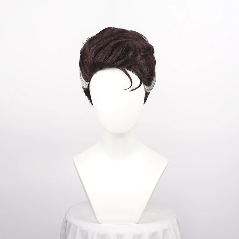 Парик из фильма Доктор Странный темно-коричневый смешанный белый комикс с